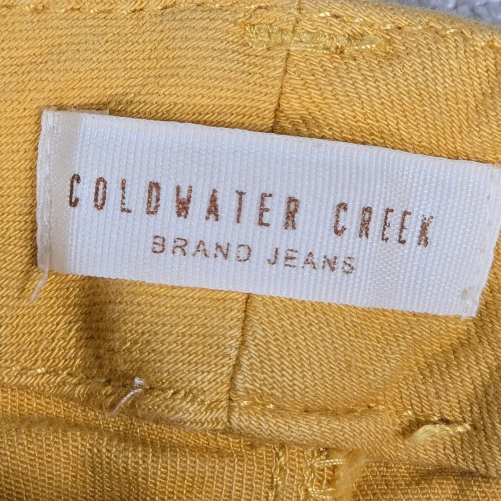 Coldwater Creek Womens Mustard‎ Yellow Capri Pants Size 14 Stretch